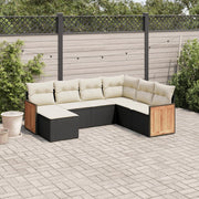 Loungeset 7-delig poly rattan zwart