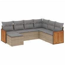 7-Delige Loungeset Met Kussens Poly Rattan Beige