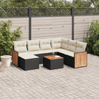 8-Delige Loungeset Met Kussens Poly Rattan Zwart