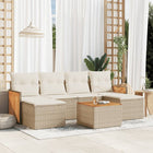 7-Delige Loungeset Met Kussens Poly Rattan Beige