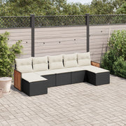 Loungeset 7-delig poly rattan zwart