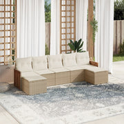 Loungeset 7-delig poly rattan beige