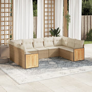 Loungeset 8-delig poly rattan beige