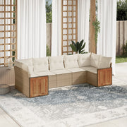 Loungeset 7-delig poly rattan beige