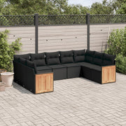 Loungeset 9-delig poly rattan zwart