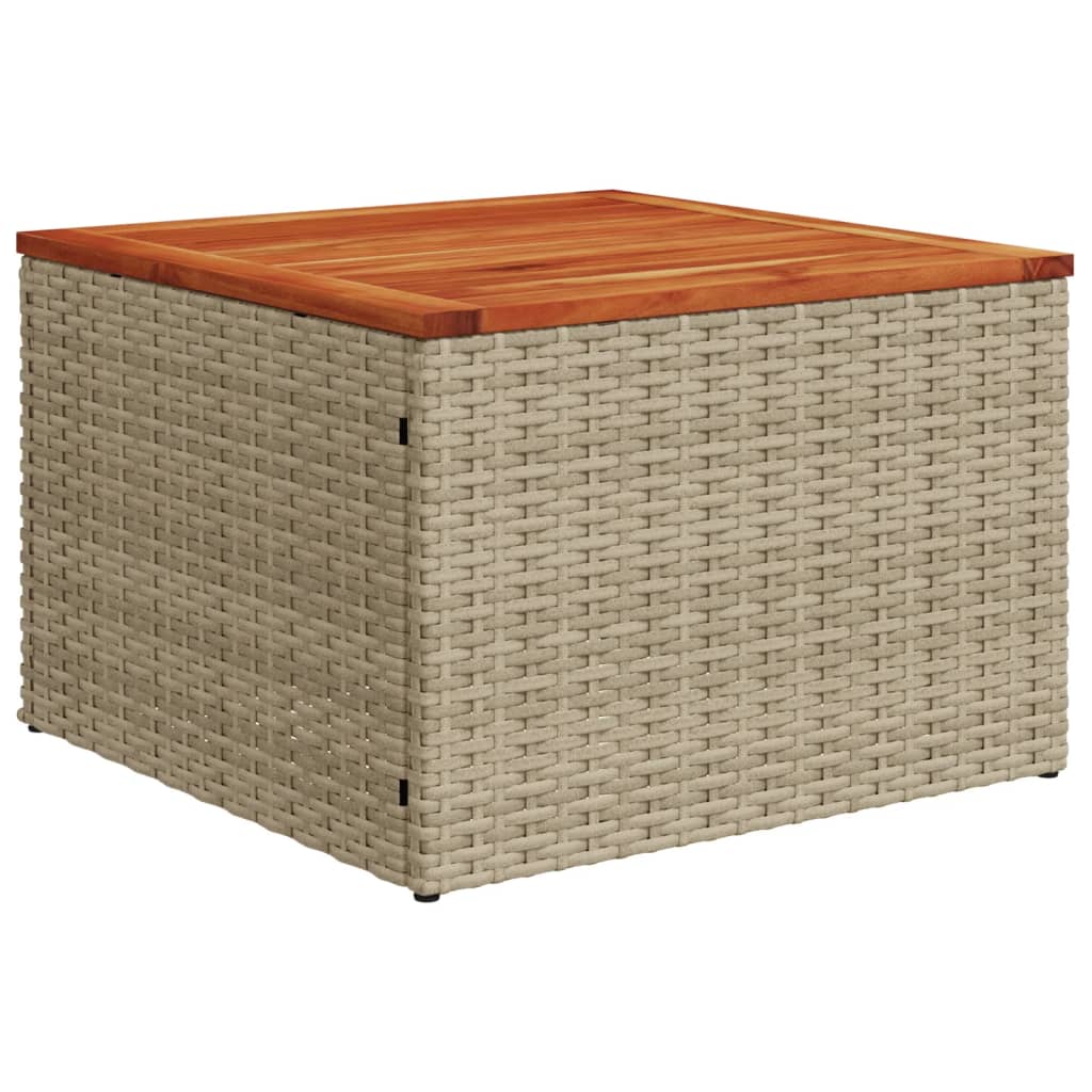 10-Delige Loungeset Met Kussens Poly Rattan Beige