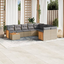 10-Delige Loungeset Met Kussens Poly Rattan Beige