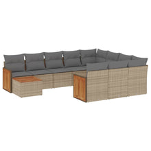 11-Delige Tuinset Met Kussens Poly Rattan Beige