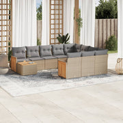 Tuinset 11-delig poly rattan beige
