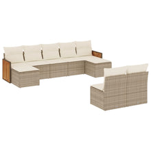 9-Delige Loungeset Met Kussens Poly Rattan Beige