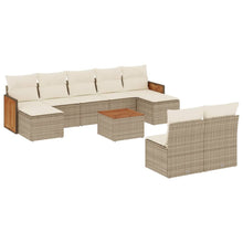 10-Delige Loungeset Met Kussens Poly Rattan Beige