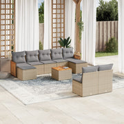 Loungeset 10-delig poly rattan beige