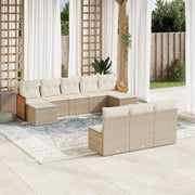 Loungeset 10-delig poly rattan beige