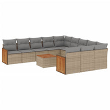 12-Delige Loungeset Met Kussens Poly Rattan Beige