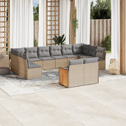 Loungeset 12-delig poly rattan beige