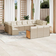 Loungeset 13-delig poly rattan beige