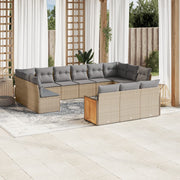 Loungeset 13-delig poly rattan beige