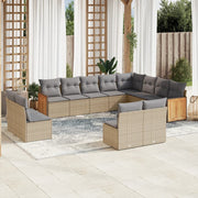 Loungeset 12-delig poly rattan beige