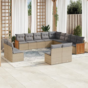 Loungeset 13-delig poly rattan beige