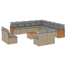 14-Delige Loungeset Met Kussens Poly Rattan Beige
