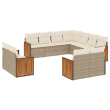 11-Delige Tuinset Met Kussens Poly Rattan Beige