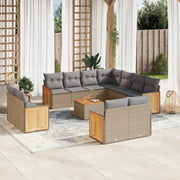 Loungeset 12-delig poly rattan beige