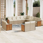 13-Delige Loungeset Met Kussens Poly Rattan Beige