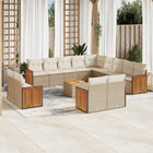 14-Delige Loungeset Met Kussens Poly Rattan Beige