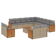 14-Delige Loungeset Met Kussens Poly Rattan Beige