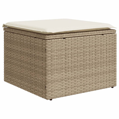 9-Delige Loungeset Met Kussens Poly Rattan Beige
