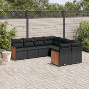Loungeset 8-delig poly rattan zwart