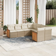 Loungeset 8-delig poly rattan beige