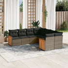 8-Delige Loungeset Met Kussens Poly Rattan Grijs