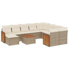11-Delige Tuinset Met Kussens Poly Rattan Beige