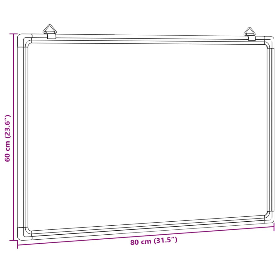 Whiteboard magnetisch 80x60x1,7 cm aluminium