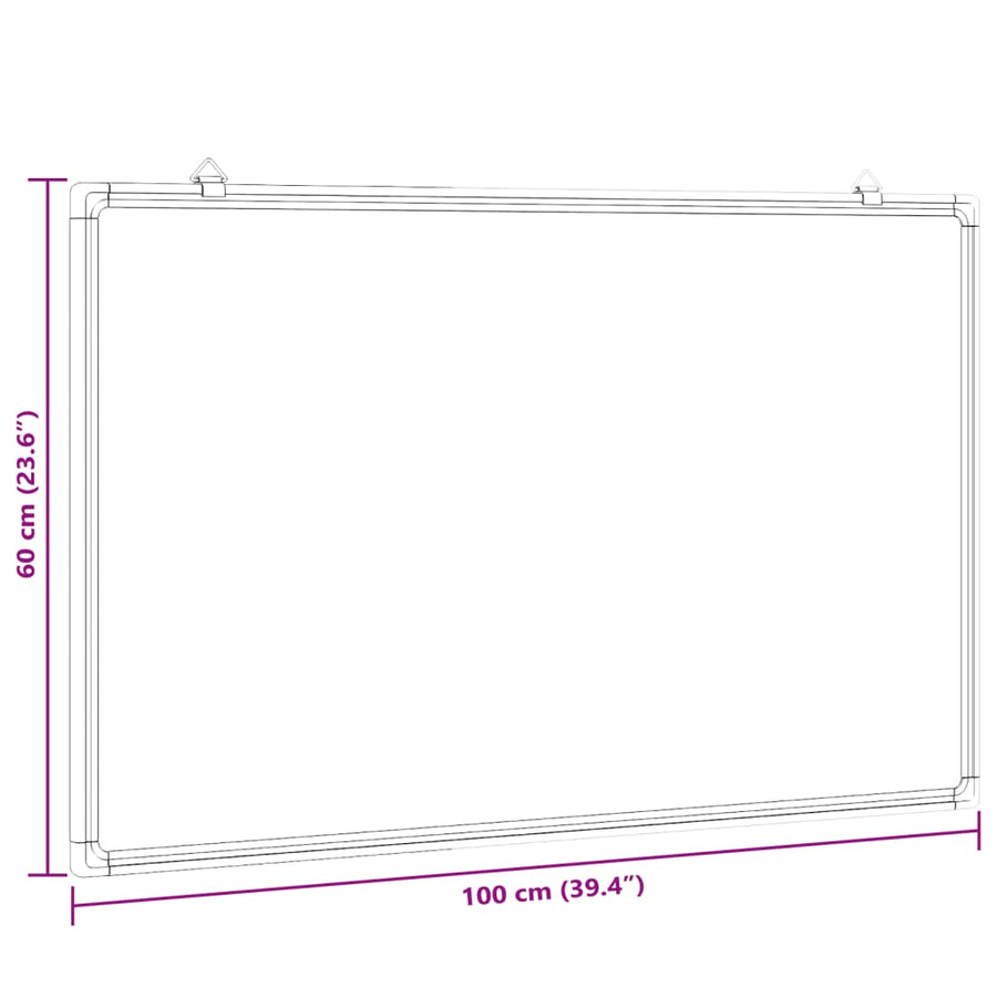 Whiteboard magnetisch 100x60x1,7 cm aluminium