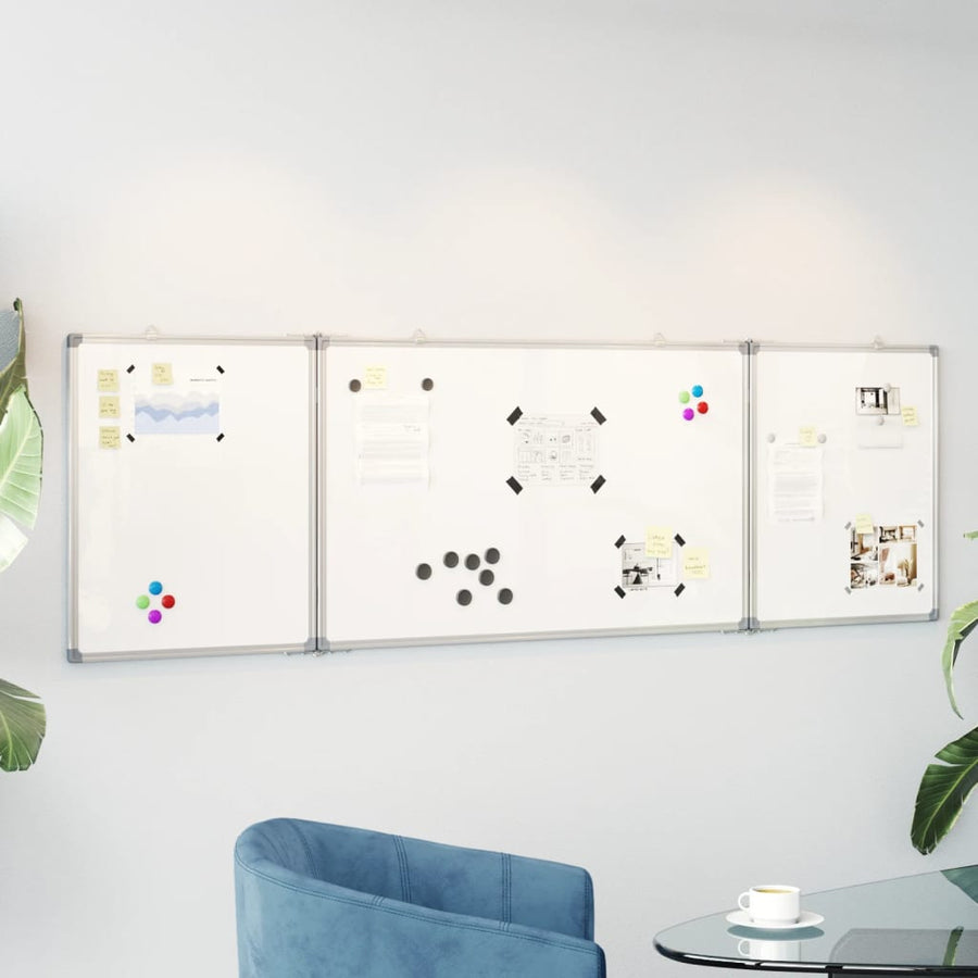 Whiteboard magnetisch inklapbaar 200x60x1,7 cm aluminium