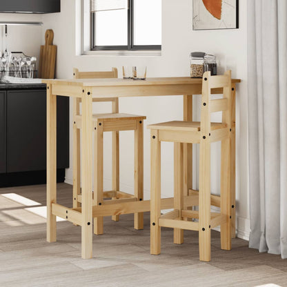 Barstoelen 2 st massief grenenhout