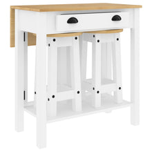3-delige Barset massief grenenhout wit