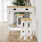 Barkrukken 2 st massief grenenhout wit 30x50.5 cm