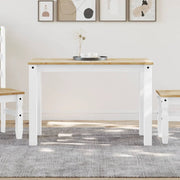 Eettafel 112x60x75 cm massief grenenhout wit