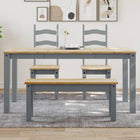 Dining table Panama 160x80x75 cm solid pine wood grey