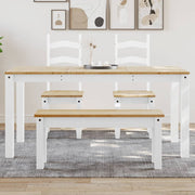 Eettafel 160x80 cm massief grenenhout wit