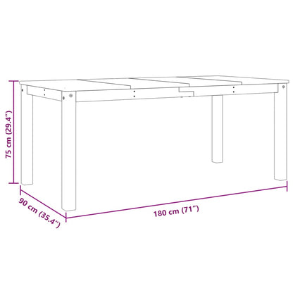 Eettafel Panama 180x90x75 cm massief grenenhout wit