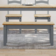 Eetkamerbank massief grenenhout grijs 105x30x45 cm