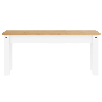 Eetkamerbank PANAMA 105x30x45 cm massief grenenhout wit