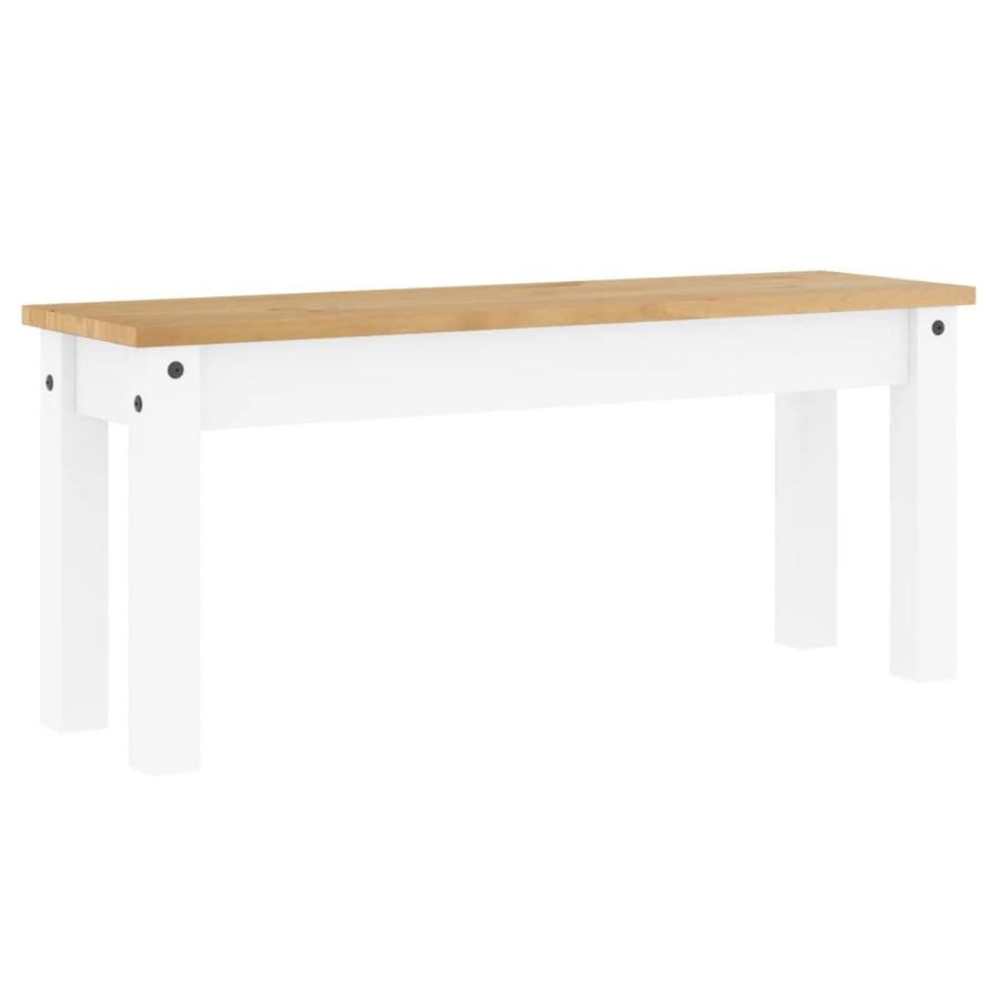 Eetkamerbank PANAMA 105x30x45 cm massief grenenhout wit