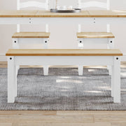 Eetkamerbank 105x30x45 cm massief grenenhout wit