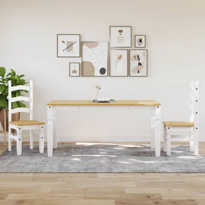 Eettafel Corona 160x80x75 cm massief grenenhout wit