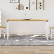 Eettafel 160x80x75 cm massief grenenhout wit